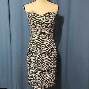 Body Central Black and White Strapless Dress